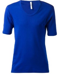 blaues T-Shirt mit einem Rundhalsausschnitt von Attachment
