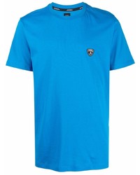 blaues T-Shirt mit einem Rundhalsausschnitt von Automobili Lamborghini
