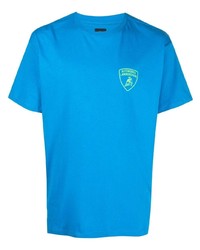 blaues T-Shirt mit einem Rundhalsausschnitt von Automobili Lamborghini