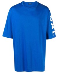 blaues T-Shirt mit einem Rundhalsausschnitt von Balmain