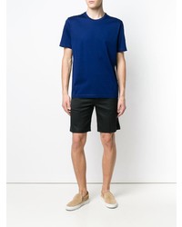 blaues T-Shirt mit einem Rundhalsausschnitt von Z Zegna