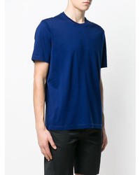 blaues T-Shirt mit einem Rundhalsausschnitt von Z Zegna