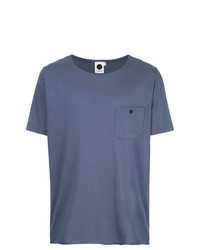 blaues T-Shirt mit einem Rundhalsausschnitt von Bassike