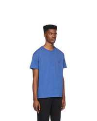 blaues T-Shirt mit einem Rundhalsausschnitt von Polo Ralph Lauren