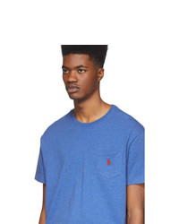 blaues T-Shirt mit einem Rundhalsausschnitt von Polo Ralph Lauren