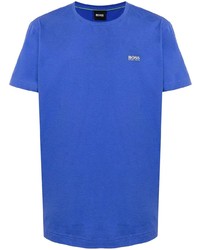 blaues T-Shirt mit einem Rundhalsausschnitt von BOSS