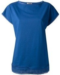 blaues T-Shirt mit einem Rundhalsausschnitt von Bottega Veneta