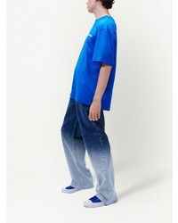 blaues T-Shirt mit einem Rundhalsausschnitt von KARL LAGERFELD JEANS