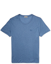 blaues T-Shirt mit einem Rundhalsausschnitt von Burberry