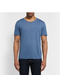 blaues T-Shirt mit einem Rundhalsausschnitt von Burberry