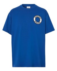 blaues T-Shirt mit einem Rundhalsausschnitt von Burberry