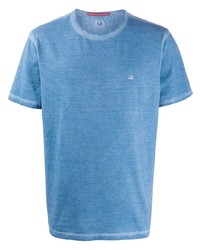 blaues T-Shirt mit einem Rundhalsausschnitt von C.P. Company