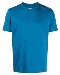 blaues T-Shirt mit einem Rundhalsausschnitt von C.P. Company