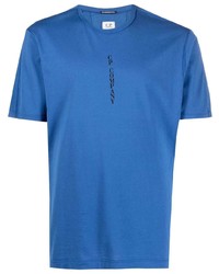 blaues T-Shirt mit einem Rundhalsausschnitt von C.P. Company