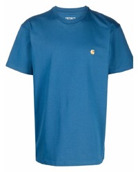 blaues T-Shirt mit einem Rundhalsausschnitt von Carhartt WIP