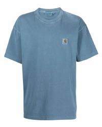 blaues T-Shirt mit einem Rundhalsausschnitt von Carhartt WIP