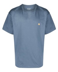 blaues T-Shirt mit einem Rundhalsausschnitt von Carhartt WIP