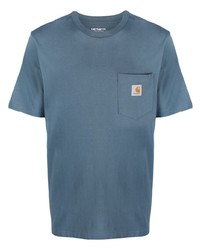 blaues T-Shirt mit einem Rundhalsausschnitt von Carhartt WIP