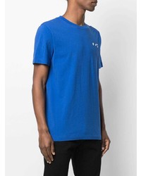 blaues T-Shirt mit einem Rundhalsausschnitt von Off-White