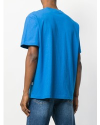 blaues T-Shirt mit einem Rundhalsausschnitt von Alexander Wang