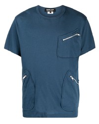 blaues T-Shirt mit einem Rundhalsausschnitt von Comme des Garcons Homme Deux