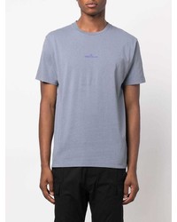 blaues T-Shirt mit einem Rundhalsausschnitt von Stone Island