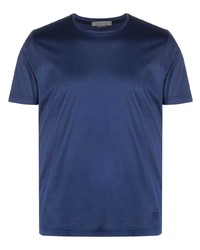 blaues T-Shirt mit einem Rundhalsausschnitt von Corneliani