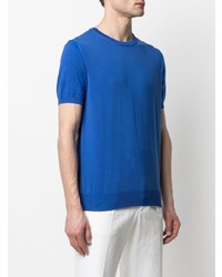 blaues T-Shirt mit einem Rundhalsausschnitt von Canali