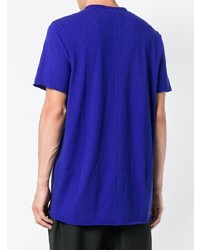 blaues T-Shirt mit einem Rundhalsausschnitt von Ziggy Chen