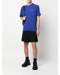 blaues T-Shirt mit einem Rundhalsausschnitt von MONCLER GRENOBLE