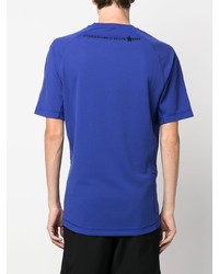 blaues T-Shirt mit einem Rundhalsausschnitt von MONCLER GRENOBLE
