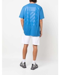 blaues T-Shirt mit einem Rundhalsausschnitt von Off-White