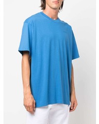 blaues T-Shirt mit einem Rundhalsausschnitt von Off-White