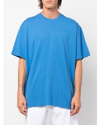 blaues T-Shirt mit einem Rundhalsausschnitt von Off-White