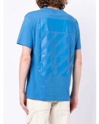 blaues T-Shirt mit einem Rundhalsausschnitt von Off-White