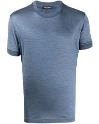 blaues T-Shirt mit einem Rundhalsausschnitt von Dolce & Gabbana