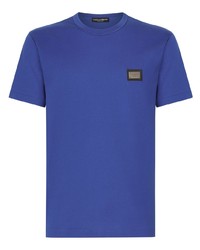 blaues T-Shirt mit einem Rundhalsausschnitt von Dolce & Gabbana
