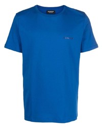 blaues T-Shirt mit einem Rundhalsausschnitt von Dondup