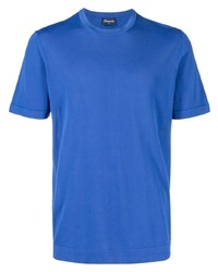 blaues T-Shirt mit einem Rundhalsausschnitt von Drumohr