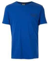 blaues T-Shirt mit einem Rundhalsausschnitt von Ea7 Emporio Armani