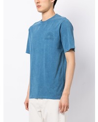 blaues T-Shirt mit einem Rundhalsausschnitt von Wood Wood