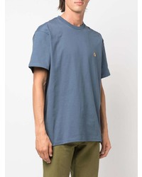 blaues T-Shirt mit einem Rundhalsausschnitt von Carhartt WIP