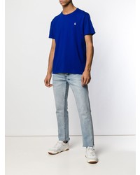 blaues T-Shirt mit einem Rundhalsausschnitt von Polo Ralph Lauren