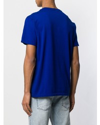 blaues T-Shirt mit einem Rundhalsausschnitt von Polo Ralph Lauren