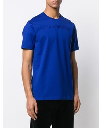 blaues T-Shirt mit einem Rundhalsausschnitt von Emporio Armani