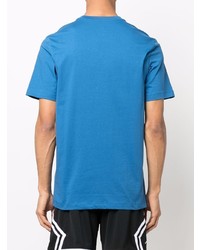 blaues T-Shirt mit einem Rundhalsausschnitt von Nike