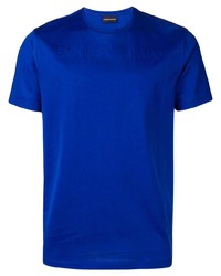 blaues T-Shirt mit einem Rundhalsausschnitt von Emporio Armani