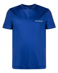 blaues T-Shirt mit einem Rundhalsausschnitt von Emporio Armani