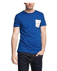 blaues T-Shirt mit einem Rundhalsausschnitt von Esprit