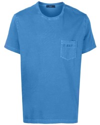 blaues T-Shirt mit einem Rundhalsausschnitt von Fay